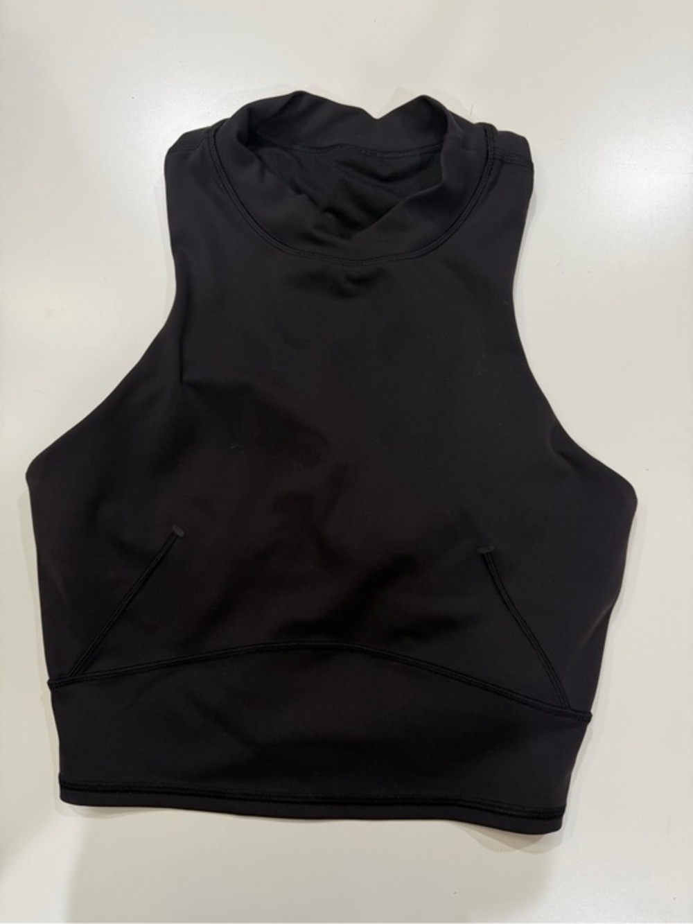athletica Black High-Neck Cropped Tank